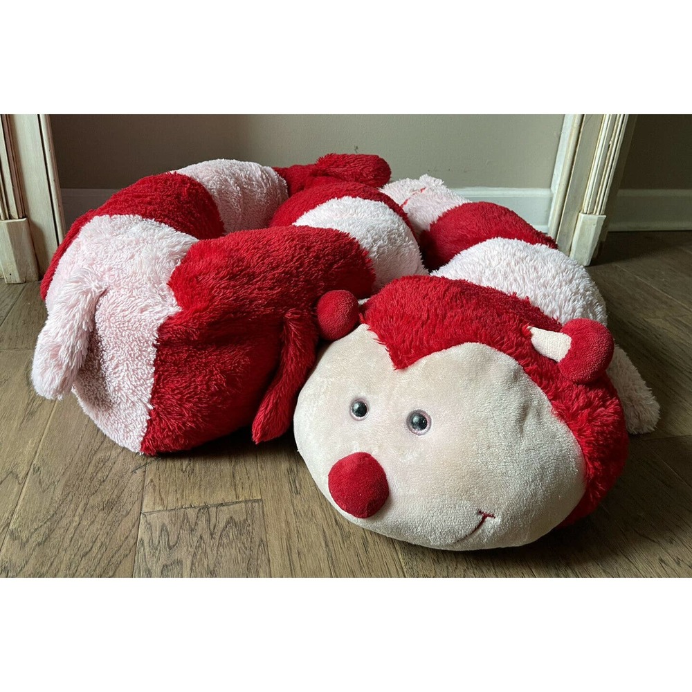Inter American Products Giant 9' Red Pink Stuffed Valentine's Caterpillar Plush